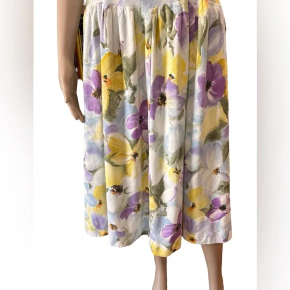 Vintage 1980’s Floral cotton Midi Dress Fit & Flare Handmade Roses Cottagecore - Picture 4 of 10